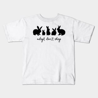 Adopt Don't Shop Bunny Edition (black) Kids T-Shirt